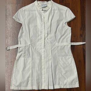Akris Punto White Cotton Tunic Shirt | Belted | US 10